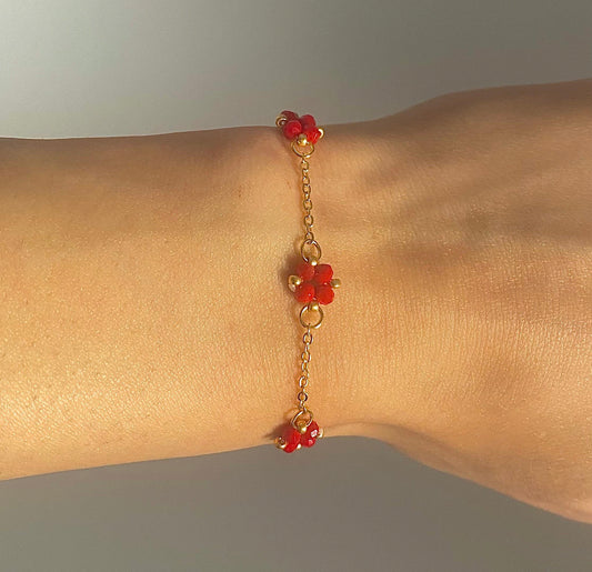24K Red Clover Bracelet