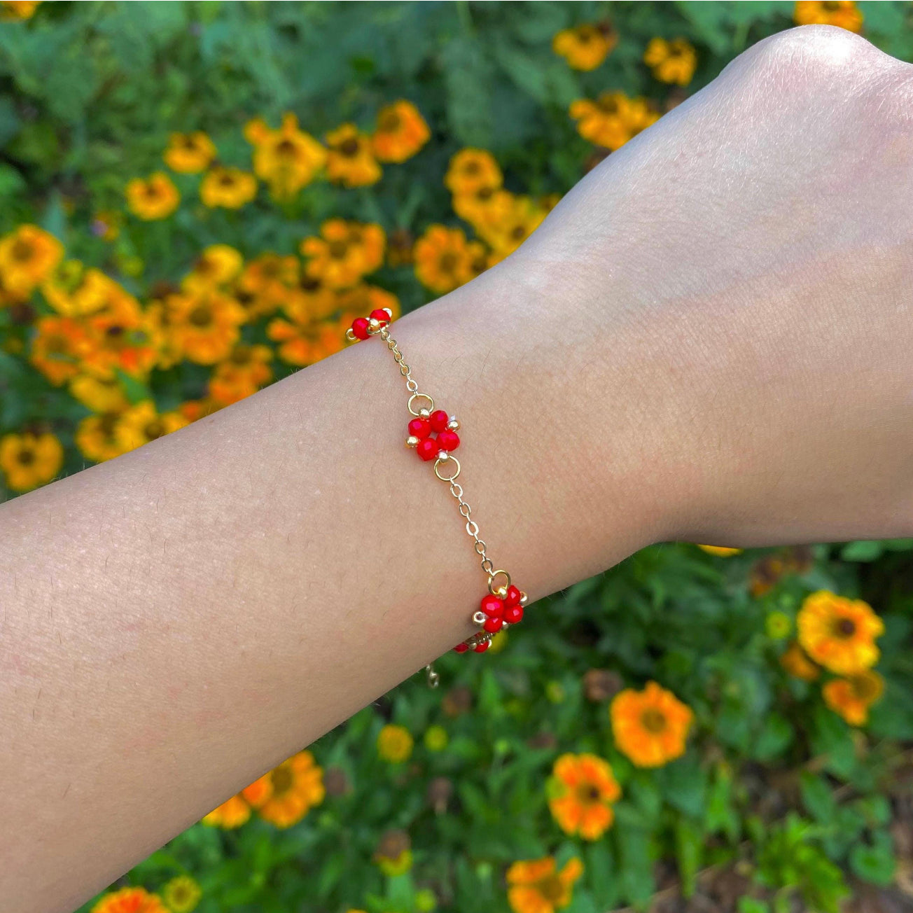 24K Red Clover Bracelet