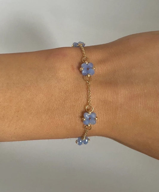 24K Blue Clover Bracelet