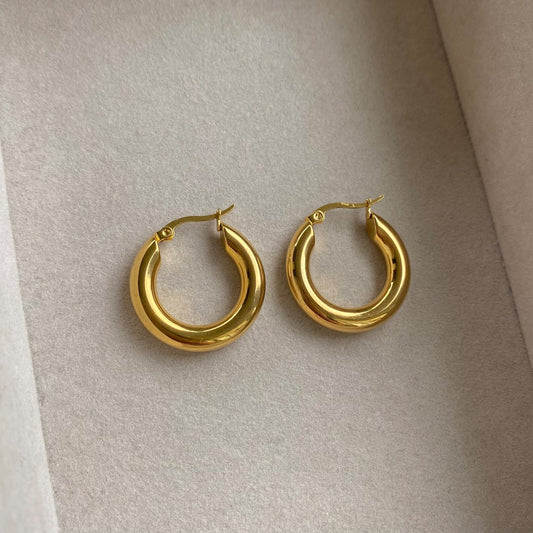 18K Gold Plated Simple Hoop Earrings