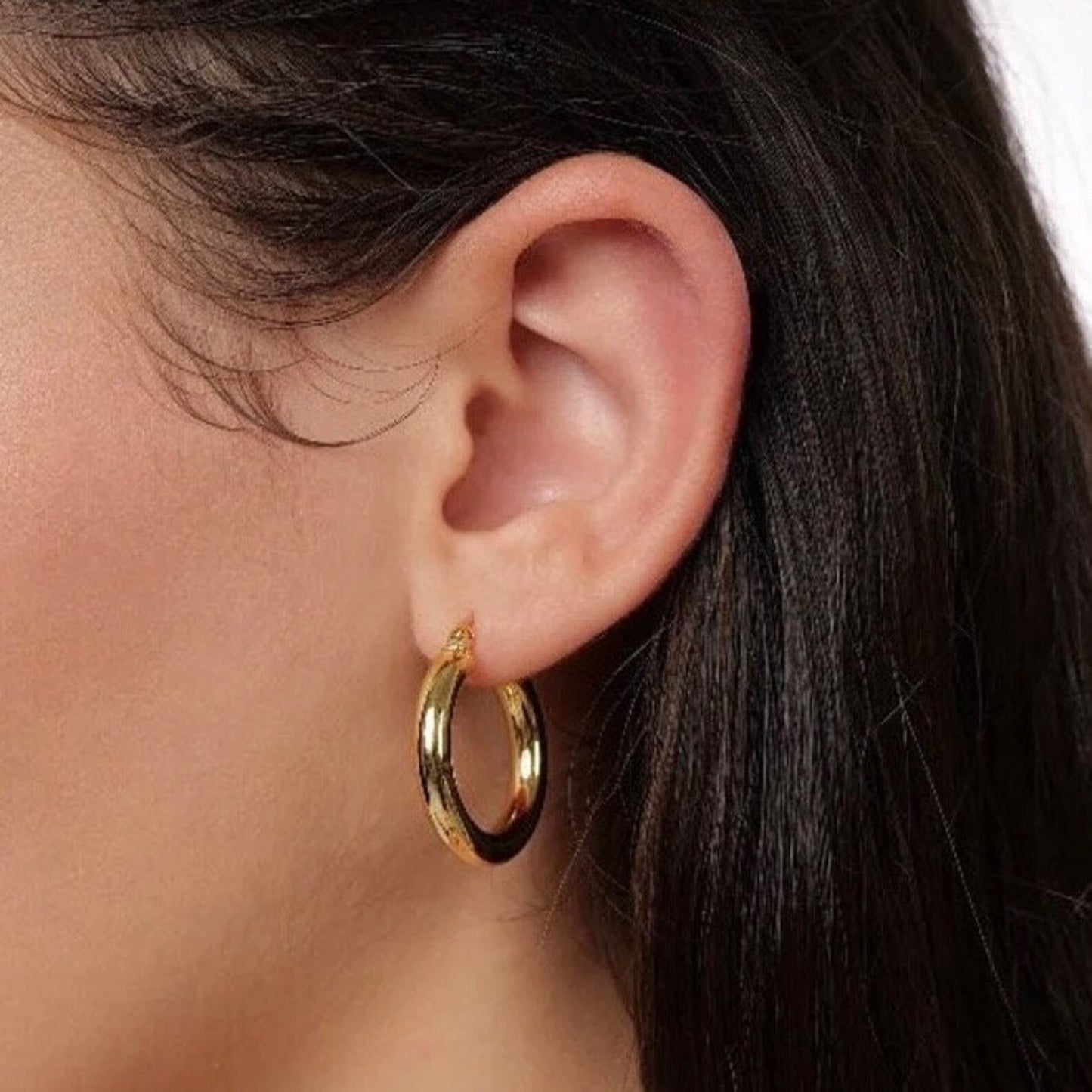 18K Gold Plated Simple Hoop Earrings